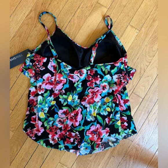 TrimShaper Women's Ronnie Swim Tankini Top only, Blooming Beauty NWT - Picture 4 of 5